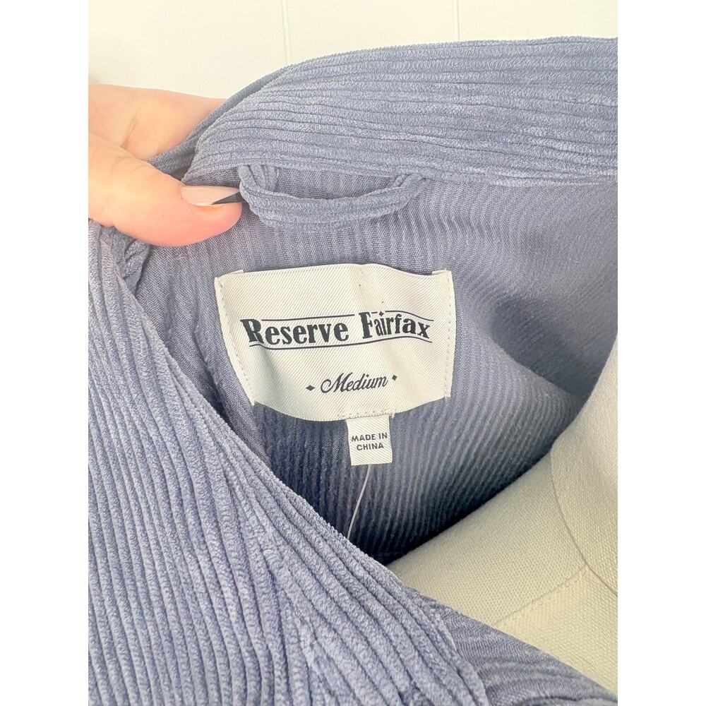 ✨2/$30✨Reserve Fairfax Oversized Corduroy Shacket Medium Blue Button Up - Picture 9 of 9